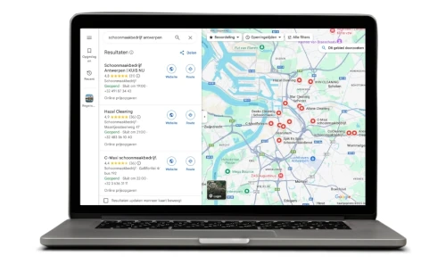 Wordt zichtbaar op Google Maps